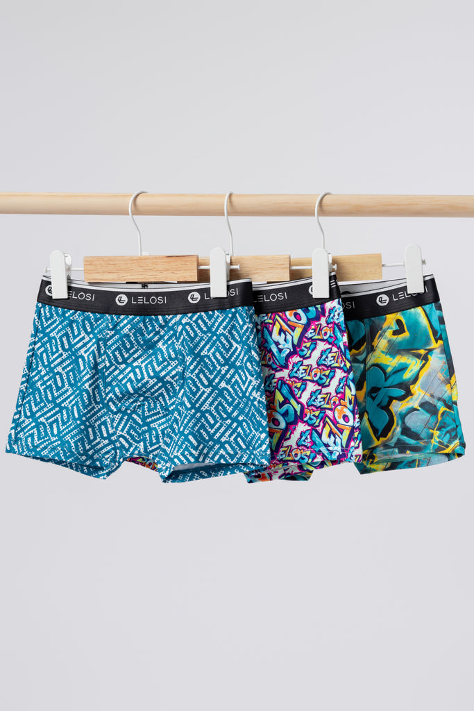 lelosi set di boxer per bambini happycolours (confezione da 3) 0