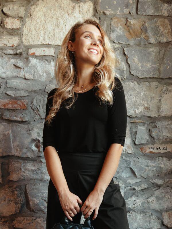 T-shirt con maniche a 3/4