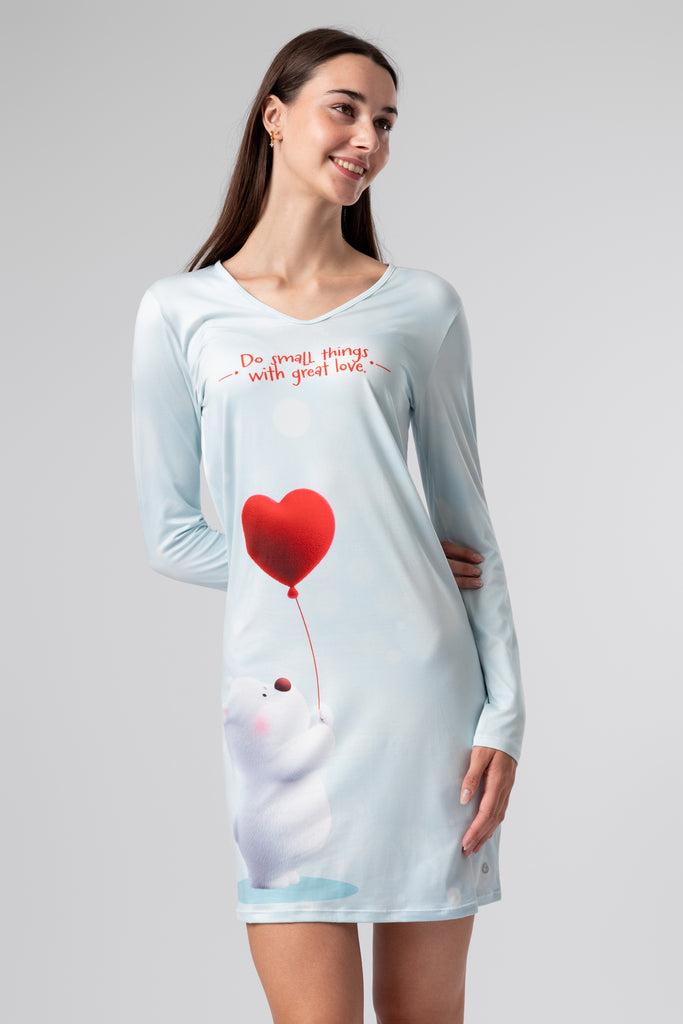 lelosi camicia da notte heartbear 0
